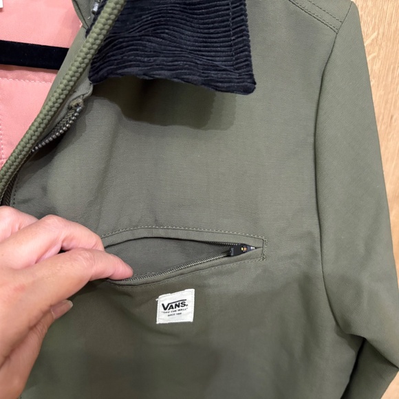 VANS Women’s Drill Chore Long Coat Corduroy Collar Hooded Jacket Size S MTE - Picture 15 of 16